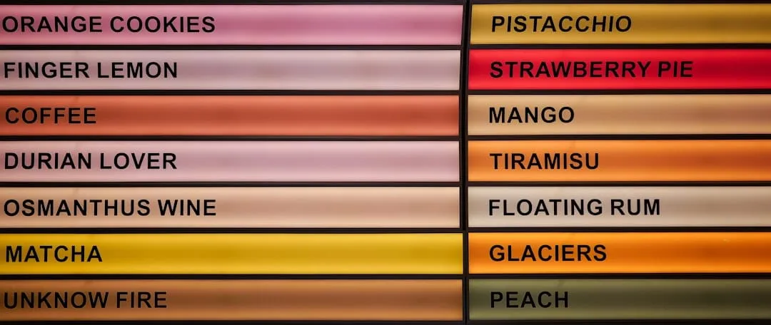 Photo Colorful menu